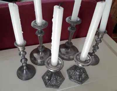 Pewter/Silver Candlesticks, View more
