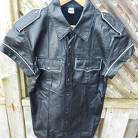 Mens Leather Police Shirt