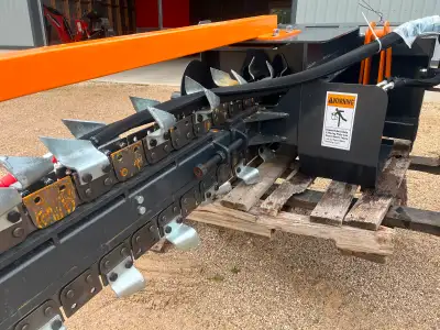 Wolverine 48” skid steer trencher. 8” width. Needs 15-20 gpm. New, never used. $2750 . Located near...