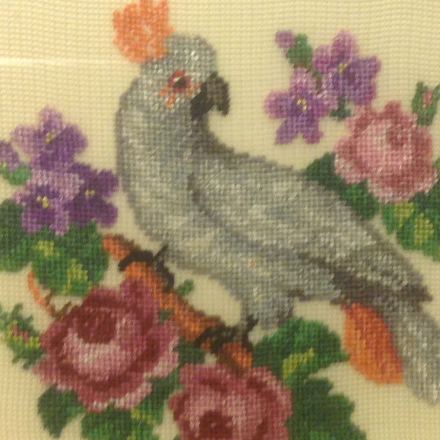 3 X  Vintage Needlepoint Embroidery Birds Flower Framed in Arts & Collectibles in Vancouver - Image 4