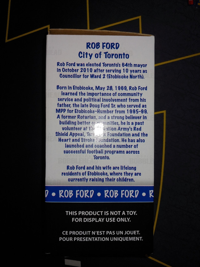 Special Edition: Rob Ford Bobblehead in Arts & Collectibles in City of Toronto - Image 2