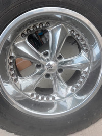Foose Chrome Plated Rims with Tires x 4