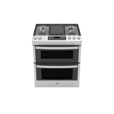 Stove – 30′′ GE 6.8 Cu Ft Double Oven Gas Range –Stainless steel, View more
