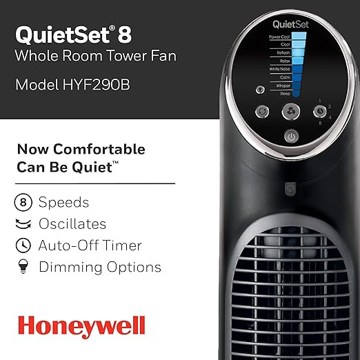Honeywell HYF290B Quietset 8-Speed Whole-Room Tower Fan in Heaters, Humidifiers & Dehumidifiers in Burnaby/New Westminster - Image 4