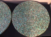 VTG Pier 1 IBeaded Teal, Aqua Brown Round Placemats Each $13