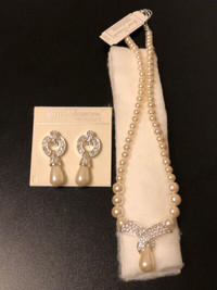 Pearl Necklace and Earrings $30