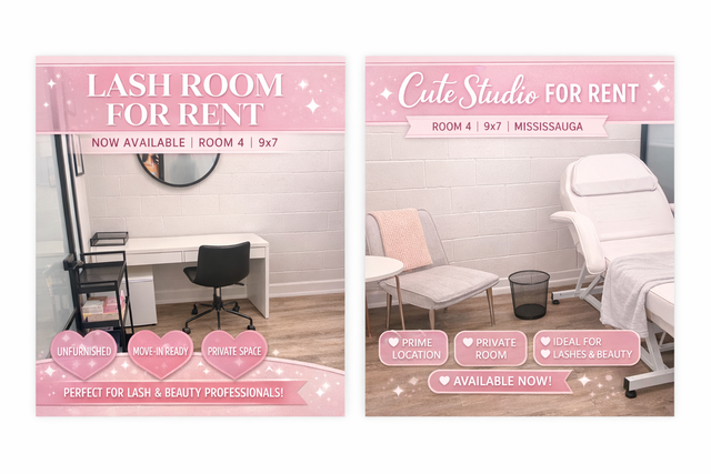 Private Beauty Room for Rent – Mississauga Salon (ROOM 4)