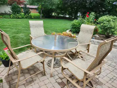 Patio Table & 4 Chair Set - lower price, View more