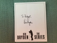 Ken Dryden signed bookplate from his book the series