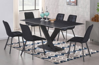 SINTERED STONE DINING TABLE WITH 6 CHAIRS HIGH CLASS (BLACK)