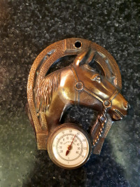 Metal Horse Head Thermometer 