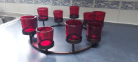 Red Glass Tealight Centerpiece