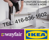   Furniture assembly , handyman,TV mount,  416-836-1602