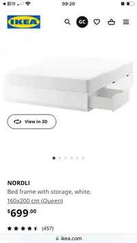 IKEA NORDLI Queen bed frame with storage 