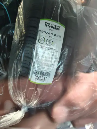 No rim, just tires. 2 brand new Michelin Defender 195/65R15 91H tires with original receipt of 485$....