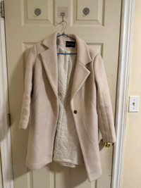 Women's Shawl Collar Single Button Cashmere Overcoat