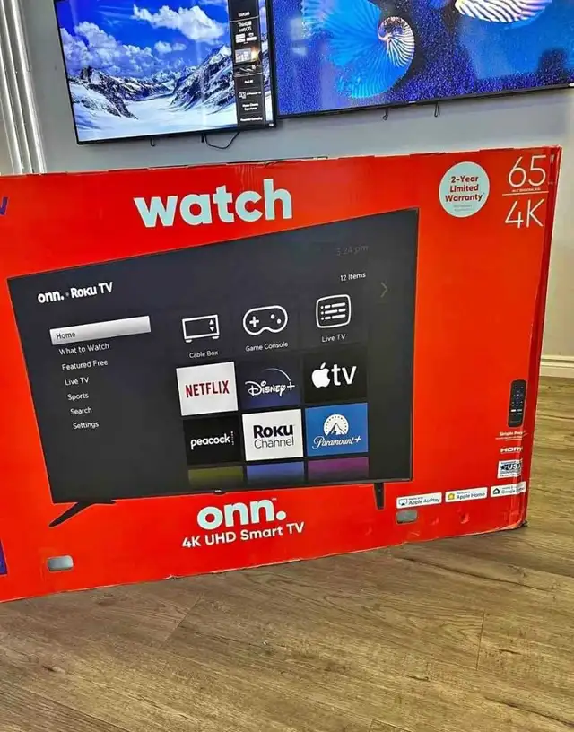 Onn 65" 4K UHD Roku Smart TV in TVs in City of Montréal - Image 2