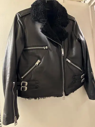 All Saints Lamb leather jacket Moto Jacket 10, View more