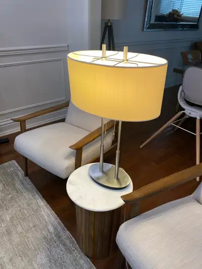 stand up lamp shade and 2 table lamps, View more