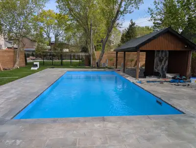Custom pools Cabana pool house outdoor kitchen floor stone art, View more