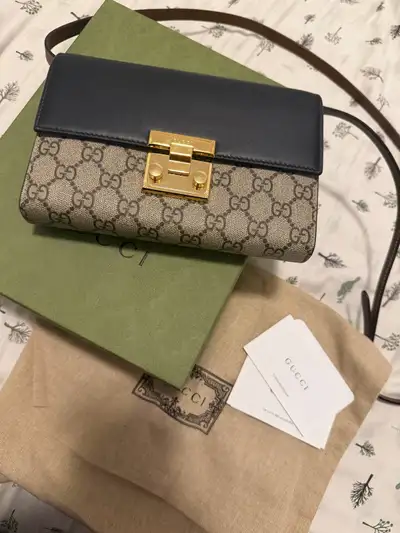 Gucci padlock shoulder bag with receipt , View more