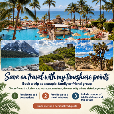 Travel using my timeshare points for flexible worldwide bookings, View more