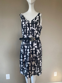 Black & White Belted Tahari Dress - NWT - Size 12
