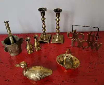 7 Articles en laiton Chandeliers 6'' 7 Brass articles Duck 6'', View more