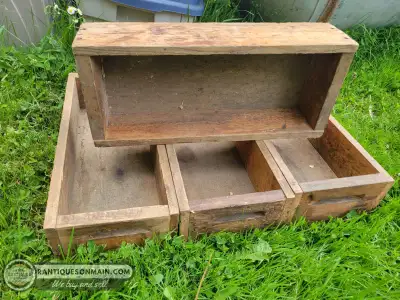 Vintage Wooden Factory Boxes, View more