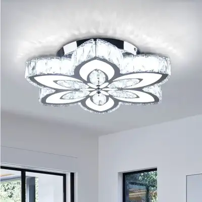 17.3" Crystal Chandelier Modern LED Ceiling Light Fixture, View more
