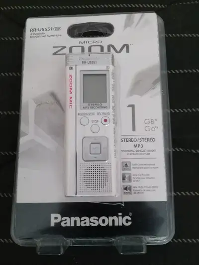 New Open Box Panasonic RR-US551 IC Recorder With 1GB Micro Zoom, View more