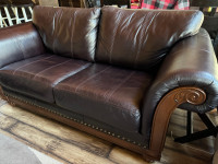 Love seat- classic style. Leather. Moving sale!! 
