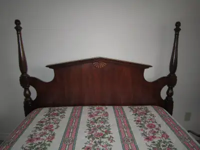 Cherry Wood Headboard with Bed Frame, View more