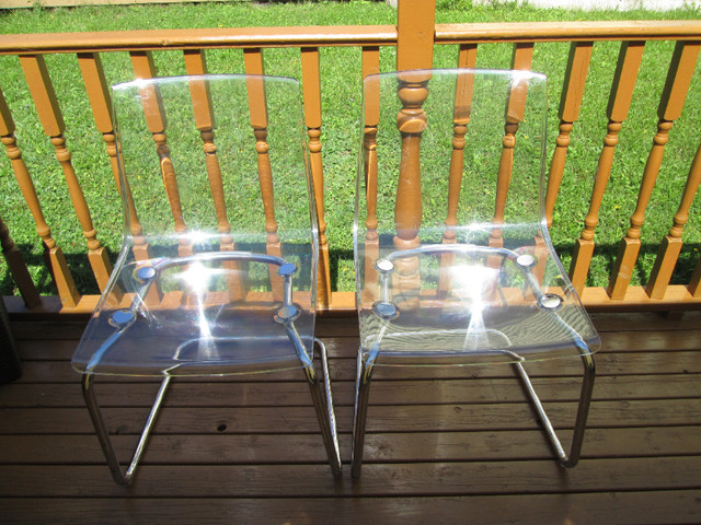 4 IKEA TRANSPARENT CHAIRS in Chairs & Recliners in New Glasgow