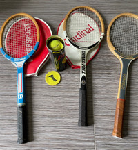 Raquettes de tennis en bois