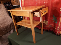 Kitchen/End Table- 1 Drawer, 2 Tier, Solid Wood, Blonde-$85 FIRM