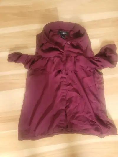 SWS sheer blouse with ruffled off shoulder sleeves , View more