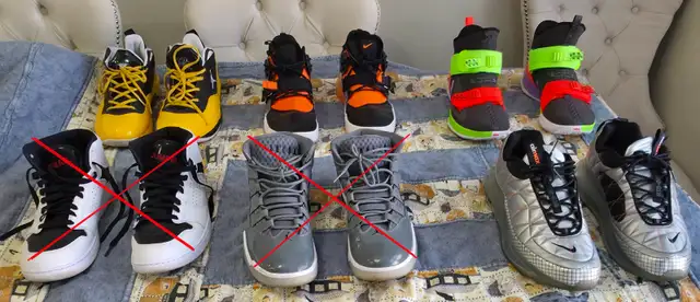 Men's Jordans/Nikes Sizes 11-12, lot or individual, no boxes in Men's Shoes in Edmonton - Image 2