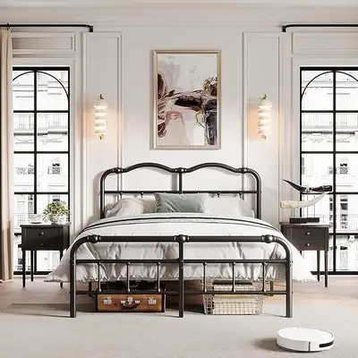 Brand new king size bed frame with headboard still in the box