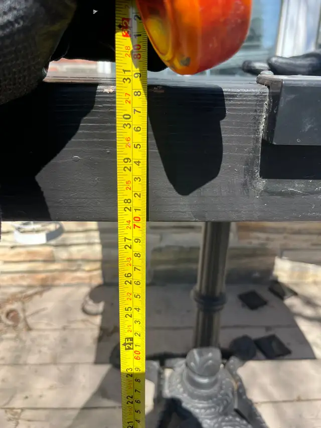 Outdoor Cast Iron Base and Concrete Top Table Approx 31 inches h in Patio & Garden Furniture in Oshawa / Durham Region - Image 8