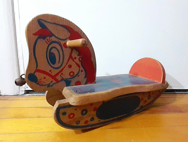 Vintage Small 1950s Wooden Rocking Horse in Arts & Collectibles in Ottawa - Image 2