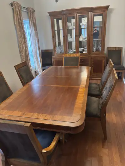 dining room table (two extenders + 8 chairs), View more