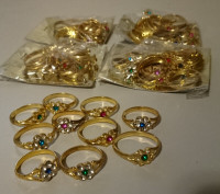 Rings with Rhinestones for Arts & Crafts - 58 pieces