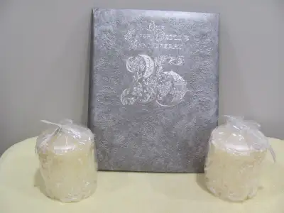 For A Couple Celebrating A 25th Wedding Anniversary & 2 Candles, View more