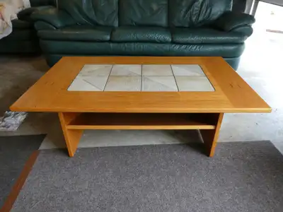 Teak Coffee Table with Stone Inlay, View more