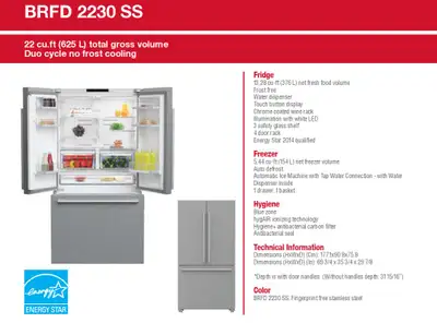 Blomberg Stainless Steel 36 Inch Refrigerator, View more