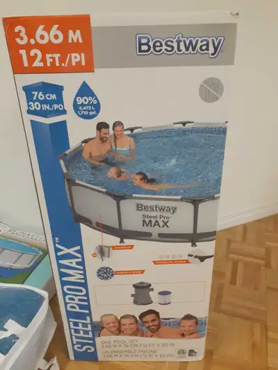 Only used 1 season....we out grew this size. All chemicals included as well as solar blanket, underl...