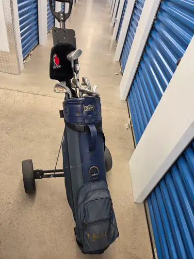 Set of Golf Clubs & Cart & Shoes, View more