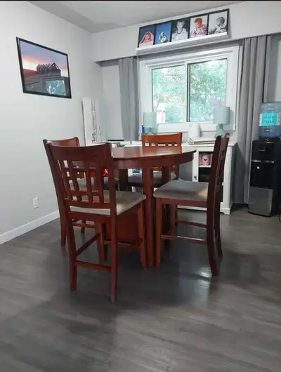 Dining table and chairs, View more