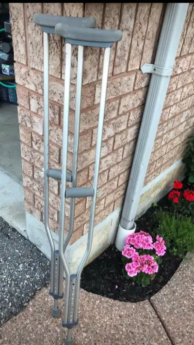 Aluminum Adjustable Crutches with Removable Covers Gently Used, View more